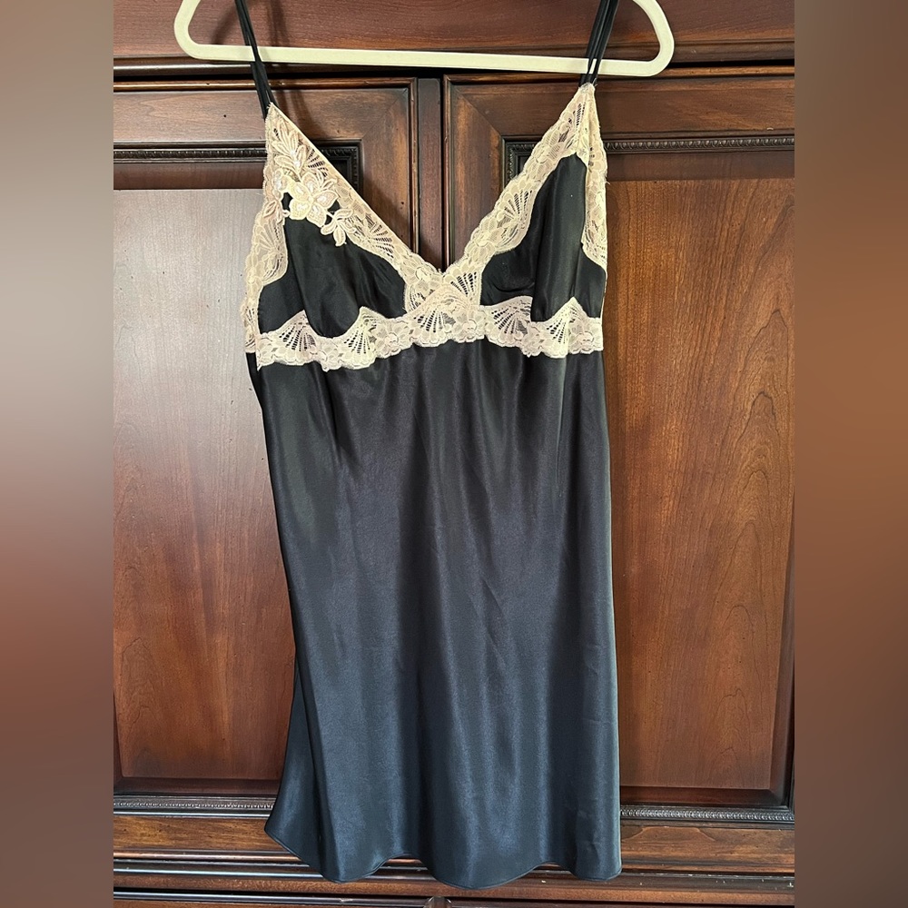 Black nightgown slip dress